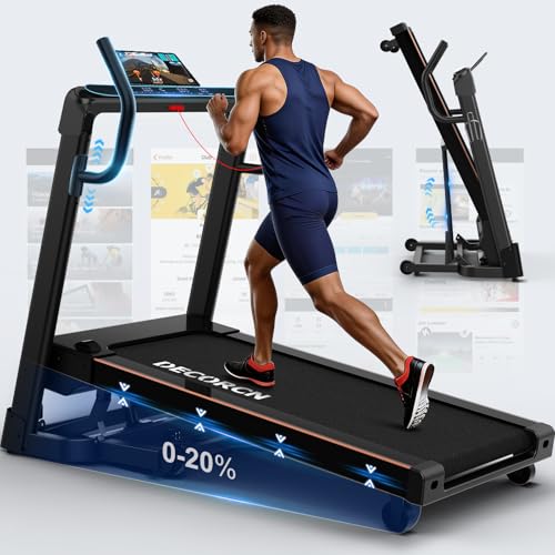 Superficie di corsa super ampia: con una capacità di carico di 120 kg e dotato di un tapis roulant largo 120 x 45 cm, offre un comodo spazio di camminata. Il nastro trasportatore elastico a 6 strati, la struttura di ammortizzazione professionale, che riduce il carico sulle articolazioni e protegge le nostre ginocchia e caviglie dalle lesioni. Inoltre, dispone di riproduzione musicale Bluetooth, permettendoti di goderti le tue canzoni preferite durante l'allenamento.