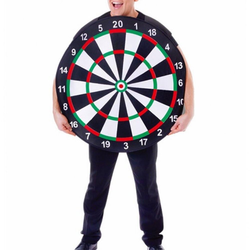 Fopytu Men Big Round Dart Board Costume Cosplay Funny Game Purim Halloween Party Fancy Dress Sponge Suit Tunic for Adults