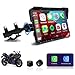 Jansite Carplay Moto Android Auto con TPMS, 7" GPS Moto Navegador Pantalla Táctil Resistente al Agua IP67 Bluetooth Siri y Asistente de Google