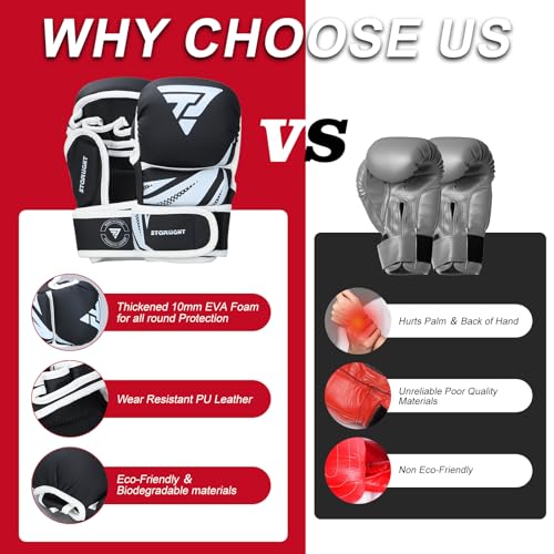 Valchiria MMA Gloves for Sparring Grappling, Hybrid Open Palm Martial Arts Mitts, Maya Hide Leather Wrist Support, Fighting Combat Sports MMA Boxing Glove for Men Women Punching Bag Muay Thai Training