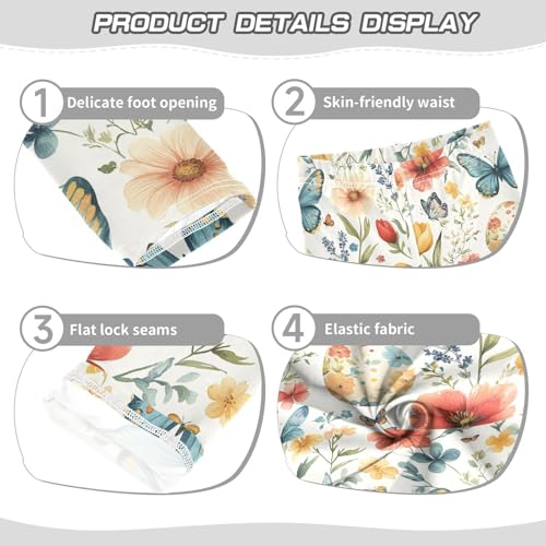 Boccsty Charming Flower and Butterflies Girls Leggings Kids Yoga Pants Dance Active Tights 4T3