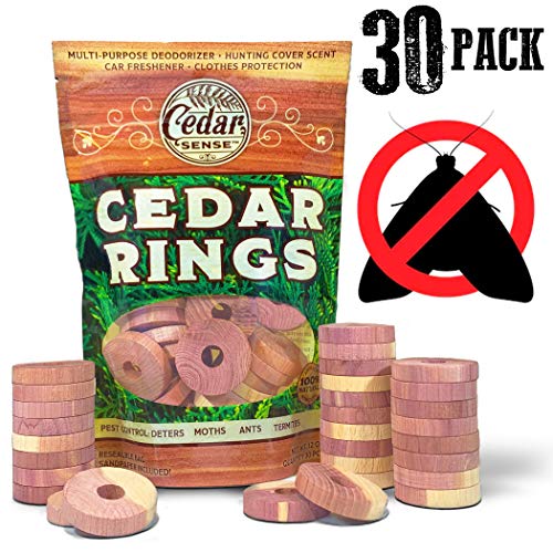 Cedar Sense Cedar Rings - 30 Pack - Cedar Block for Storage