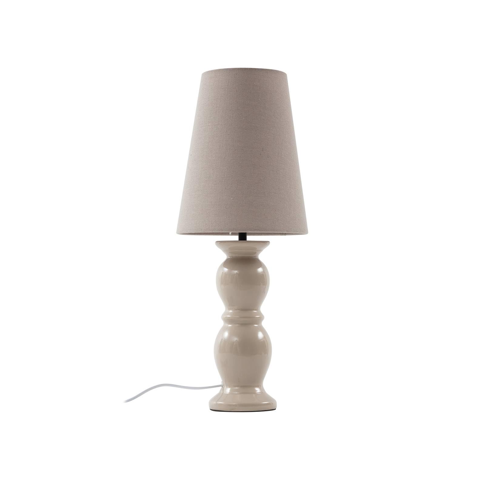 Lucande Lampe à poser Lyndorin (Moderne) en Beige Céramique e. a. pour Salon & Salle manger (1 lampe,à E27),