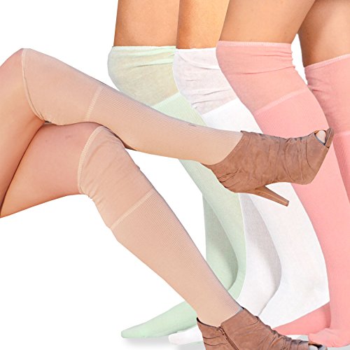 Image of Fashionable Cotton Slouchy Boot Socks for Women and Girls: Long Thigh Highs, Over-the-Knee Highs, and Knee Highs