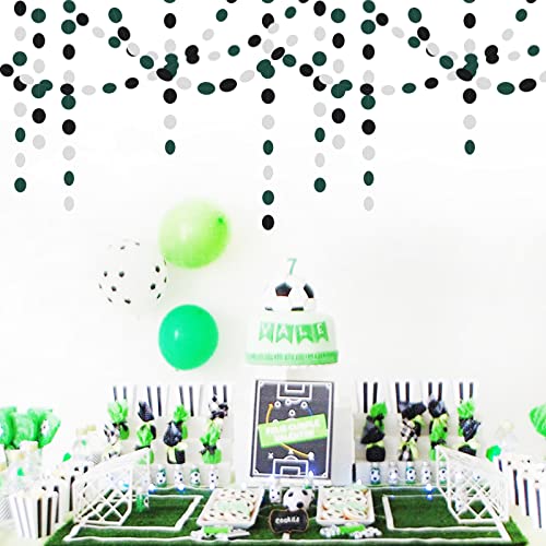 Image of Black-Green Silver Party-Decorations Garland Streamers - 52Ft Graduation 2025 Hanging Paper Banner, Soccer Party Supplies Men Boys Birthday Spring Summer Jungle Theme Decor Backdrop Bunting Panduola