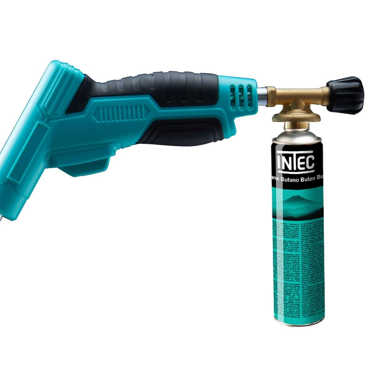 Intec – Desherbador térmico Quema Hierbas Brule Hierbes Encendido piezo Adaptador multicartuchos + 4 cartuchos 330 gr