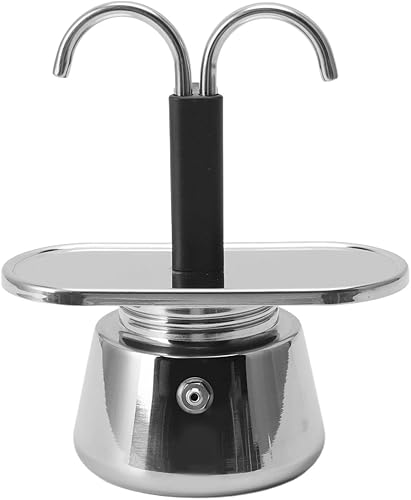 Moka Pot - Olla de 2 tazas de 3.4 fl oz, olla Moka de doble cabezal de acero inoxidable, cafetera italiana de conducto DIY