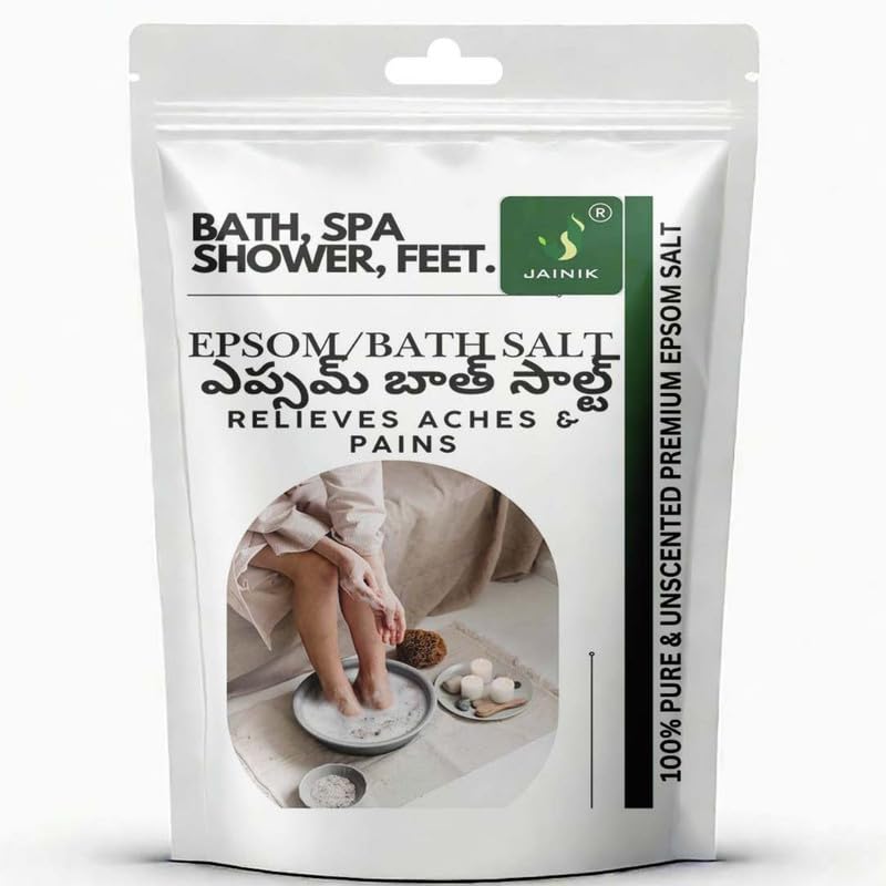 JAINIK Epsom Salt For Muscle Relief, Relieves Aches Pain,Bath salt for Relaxation,Refreshing Body,Joint Soreness and Tired Muscles,No Color Added 1000gm-image-41