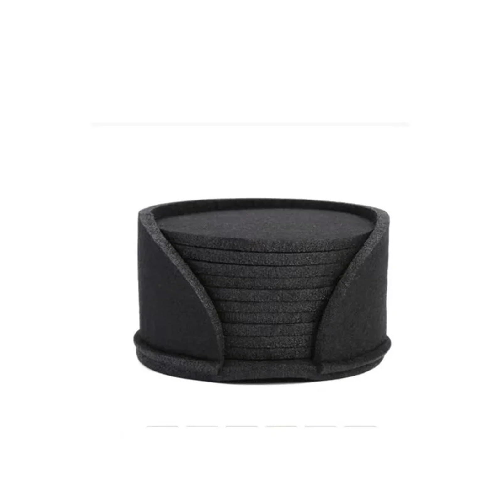 Coasters 11pcs Round Felt Coaster Dining Table Protector Pad Heat Resistant Cup Mat Coffee Tea Hot Drink Mug Placemat Kitchen Accessories(Black)