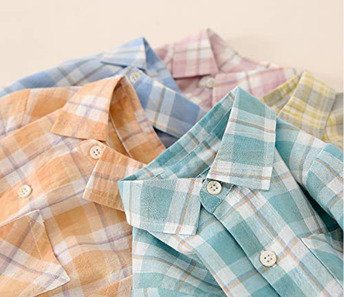 Toddler Kids Baby Boys Clothes Button Down Western Shirts Fall Outfit Toddler Buffalo Plaid Shirts Pocketed Coats3
