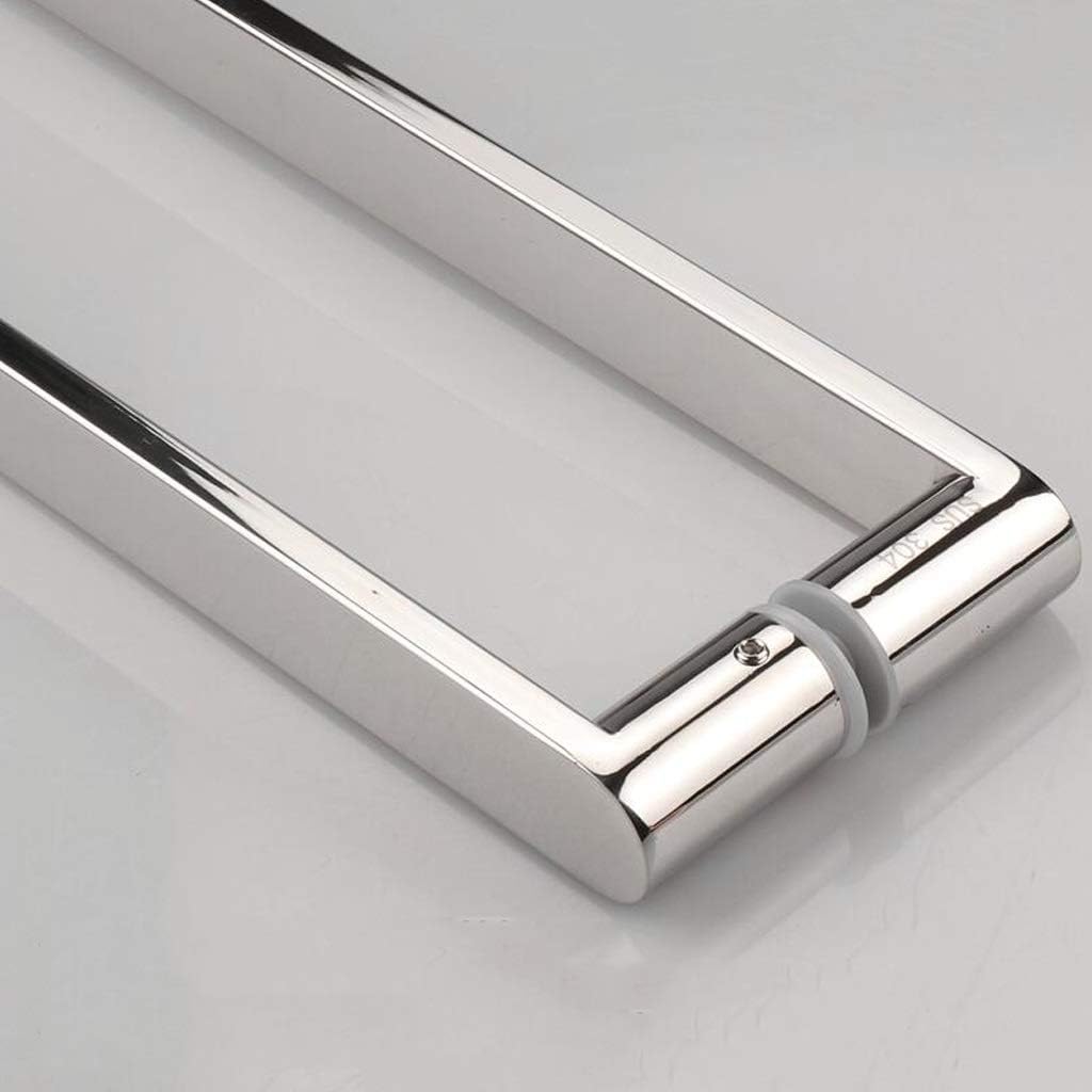 Shower Door Handles for Both Sides of The Glass Door Internal Shower Door Pull Knob Bar Replacement Parts for Bath/Bathroom, Polished Chrome (Size : 400mm Hole to Hole)