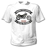  TEESANDENGINES Men\'s Yamaha XV535S-Virago White T-Shirt Size Large
