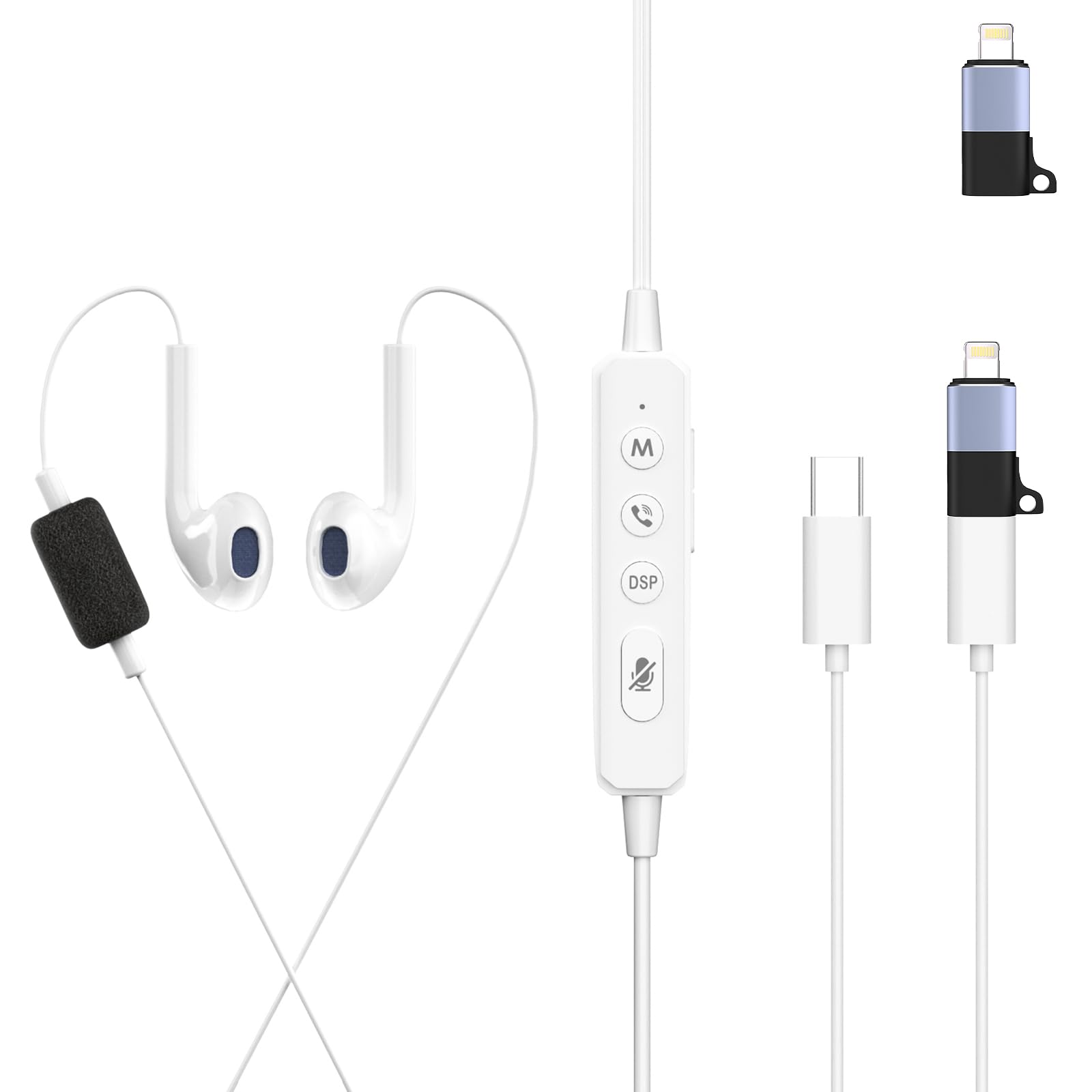 Sound Card Karaoke Headset with in-Ear Monitoring Voice Changer Reverberation Built-in Sound Card Karaoke Microphone Portable Karaoke Headphones