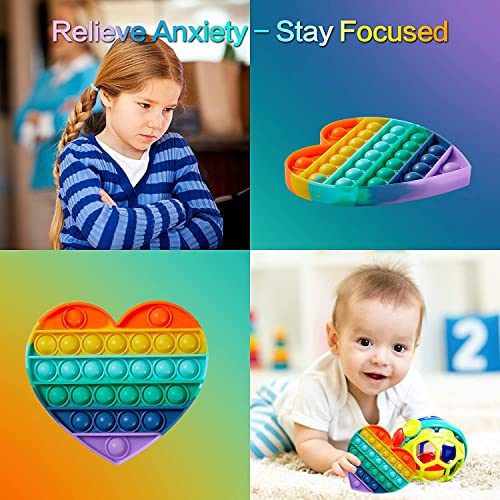 Image of Pop it Fidget Toys for Kids Atcan 1 PCs Rainbow Soft Silicone Toy for Stress Relief Austism Special Needs Develpment Toy Pop it Gift Set for All Age 1 Pcs