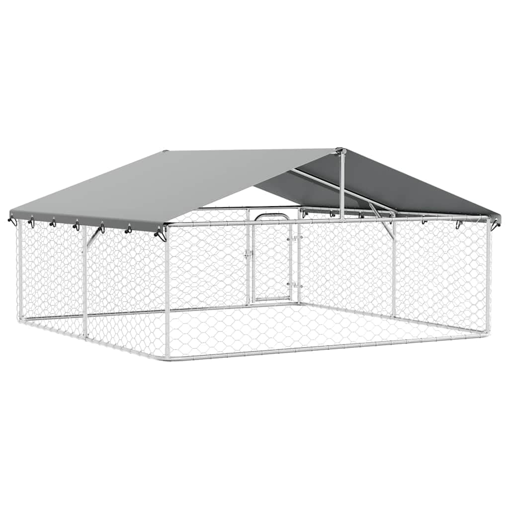 Cuccia esterna con tetto, 300 x 300 x 150 cm | Acciaio zincato, tetto in polietilene impermeabile, porta con chiavistello, rete ventilata, per cani, galline, conigli