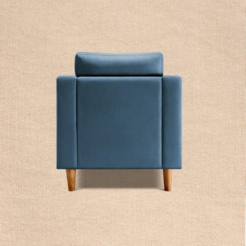 Image of Duroflex Ease Plus - 1 Seater Sofa Set for Living Room | 3 Year Warranty | Premium Wooden Frame Sofa | Anti-Pilling Fabric, Fade & Termite Resistant | Comfortable & Durable Couch - Moonlight Blue