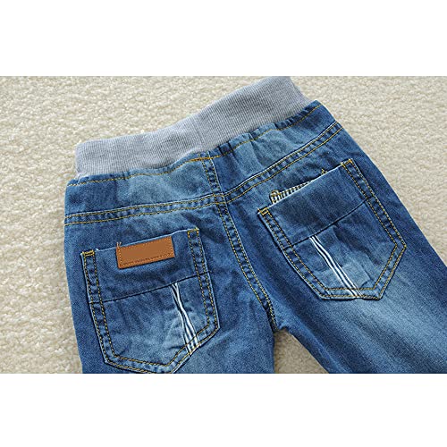 Boys Pull-On Jeans, Kids Elastic Waist Casual Straight Denim Pants3