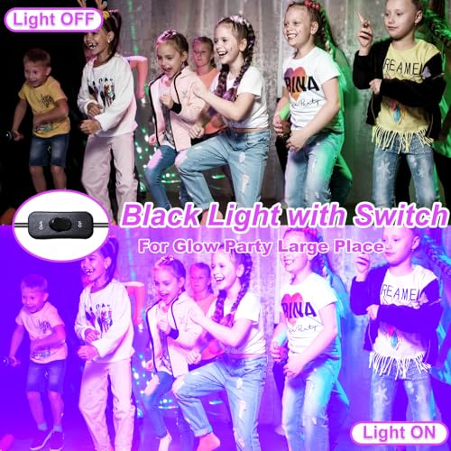 Indmird UV Schwarzlicht Strahler 100W, 395-400nm Schwarzlichtlampe, IP66 Wasserdicht LED uv Strahler mit Stecker Led Blacklight UV Flutlicht für Schwarzlichtparty, Neonparty, Disco, Halloween