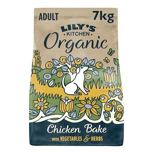 Lily’s Kitchen Fabriqué à partir d’ingrédients naturels Aliments secs pour chiens adultes Poulet bio cuit au four Nutrition équilibrée 7kg