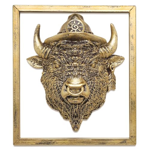Animal Heads Wall Decor with Metal Frame