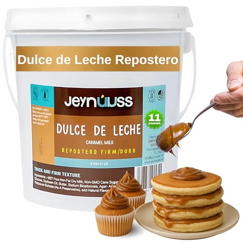 Dulce de Leche Repostero (11 lb) Jeynuuss – Heat Resistant &amp; Bakeable Caramel Milk Sauce – Lactose-Free, Gluten-Free – Professional Pastry Filling and Cake Topping - Confectioner's Thicker Milk Confiture for Bakeries.