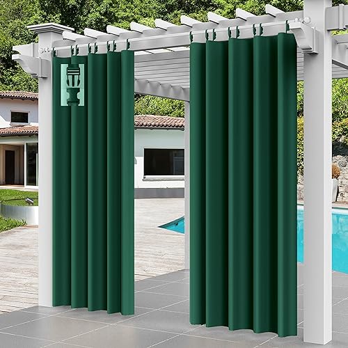 Comlax Outdoorvorhänge - Wasserdicht Outdoor Vorhang Balkon Terrasse Vorhängel UV Schutzmittel und Winddicht Vorhang, Balkon sichtschutz Vorhänge für Veranda/Pavillons 1 Stück, Grün 132x215cm Comlax Outdoorvorhänge - Wasserdicht Outdoor Vorhang Balkon Terrasse Vorhängel UV Schutzmittel und Winddicht Vorhang, Balkon sichtschutz Vorhänge für Veranda/Pavillons 1 Stück, Grün 132x215cm