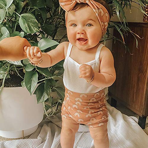 Image of Easisim 3pcs Newborn Baby Girls Shorts Set Cotton Sleeveless Romper Jumpsuit Bodysuit +Pants Shorts+Headband Outfit Set