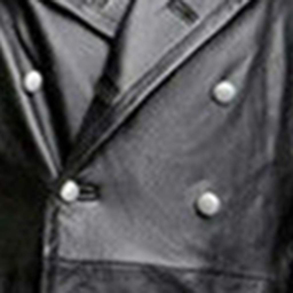 Trench Lungo in Pelle da Uomo, Giacca Lunga in Pelle PU Nera Cappotto Lungo in Pelle Gotica, Taglie Forti