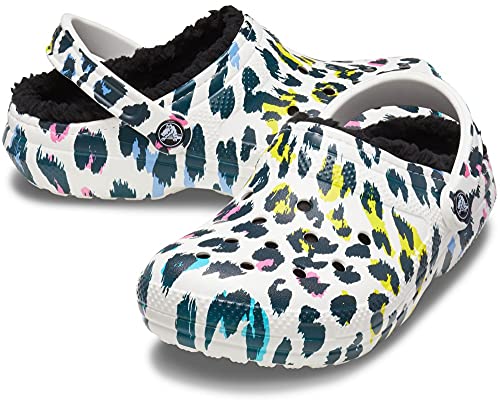 Image of Crocs Womens Men's and Women's Classic Lined Animal Print Clog | Fuzzy Slippers