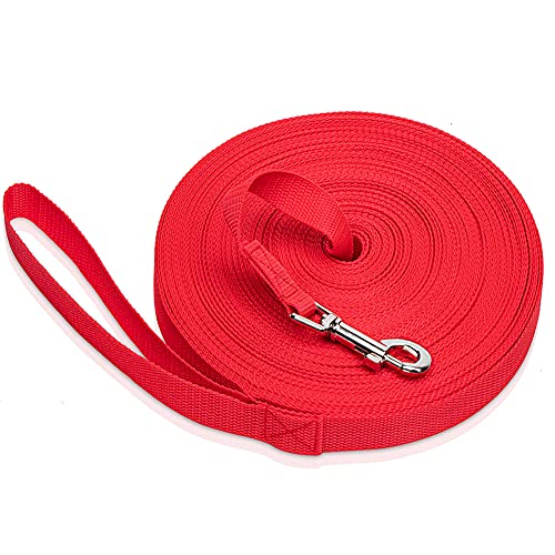 iNeego Correa de entrenamiento para perros de 20 m de largo para entrenamiento para perros y cachorros, para perros grandes, medianos y pequeños (20 m, rojo) Cover