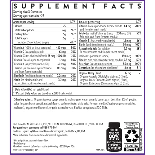 New Chapter Men's Multivitamin Gummies, Berry-Citrus, 75 Count - image 6