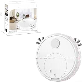 Robô aspirador de pó de 7,6 cm - esfregão varrendo, sucção de 1000 Pa para pelos de animais de estimação, design fino de 6,5 cm para embaixo de móveis, limpador de piso automático silencioso para