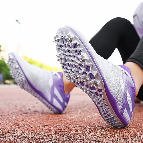 Image of New Track and Field Shoes for Men Women Kids Boys Girls 8 Spikes 100-400 Meter Running Racing Shoes Professional Sprint Sport Sneakers
