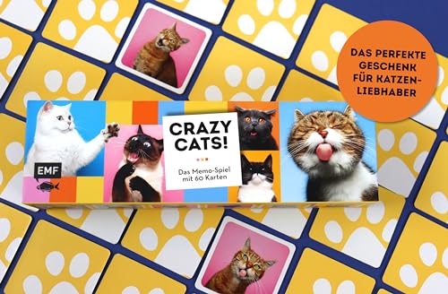 Edition Michael Fischer Memo-Spiel: Crazy Cats!: Mit 60 lustigen Katzen-Motiven von süß bis Grumpy für Katzenfans von 6-99 Jahren