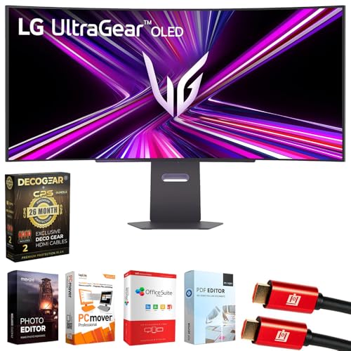 Image of LG 39GX900A-B 39 Inch Ultragear OLED WQHD 240Hz 0.03ms 800R Curved Gaming Monitor Bundle with Elite Suite 18, 2X HDMI Cable and Deco Gear CPS Exclusive 26 Month Protection Pack (BEACH-CPS-26M1000)