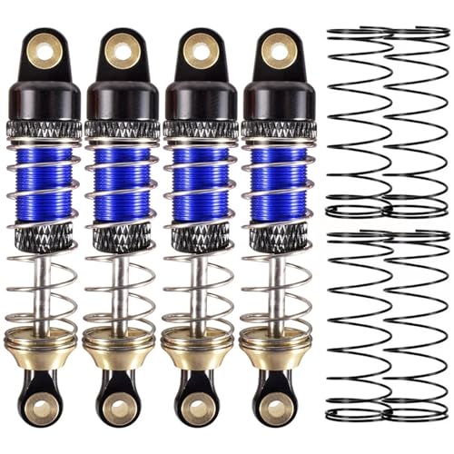 52mm Shock Absorber Oil Threaded Spring Damper Front/Rear for 1/18 TRX4RC Crawler Car Upgrades Parts(Blue Spare Springs)