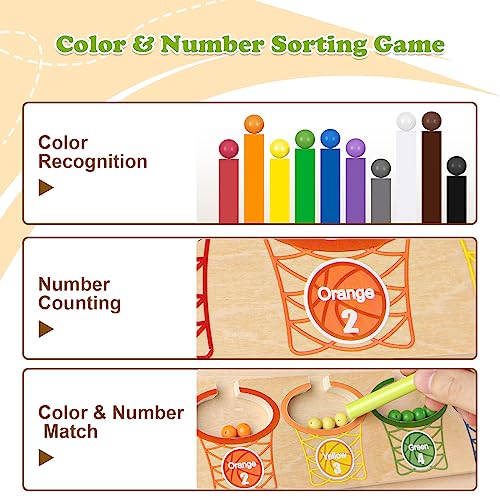 Magnetic Color and Number Maze Board – Wooden Montessori Counting Toys ...