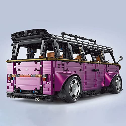 MISINI TGL T5022B Technik Reisebus Bausteinauto, 1:8, Klemmbausteine MOC Cars Kit - Lila, 3299 Teile zusammengebautes… – Bild 4