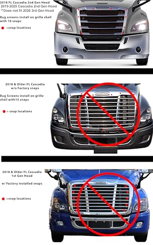 Image of FITS: Freightliner Cascadia 2018-2025 (Check Picture #2 For Fitment) Adjustable Winter Front Grille Cover (Upgraded Snow and Ice YKK Zipper) Includes Installation Kit (Does not fit 2026 model hood)