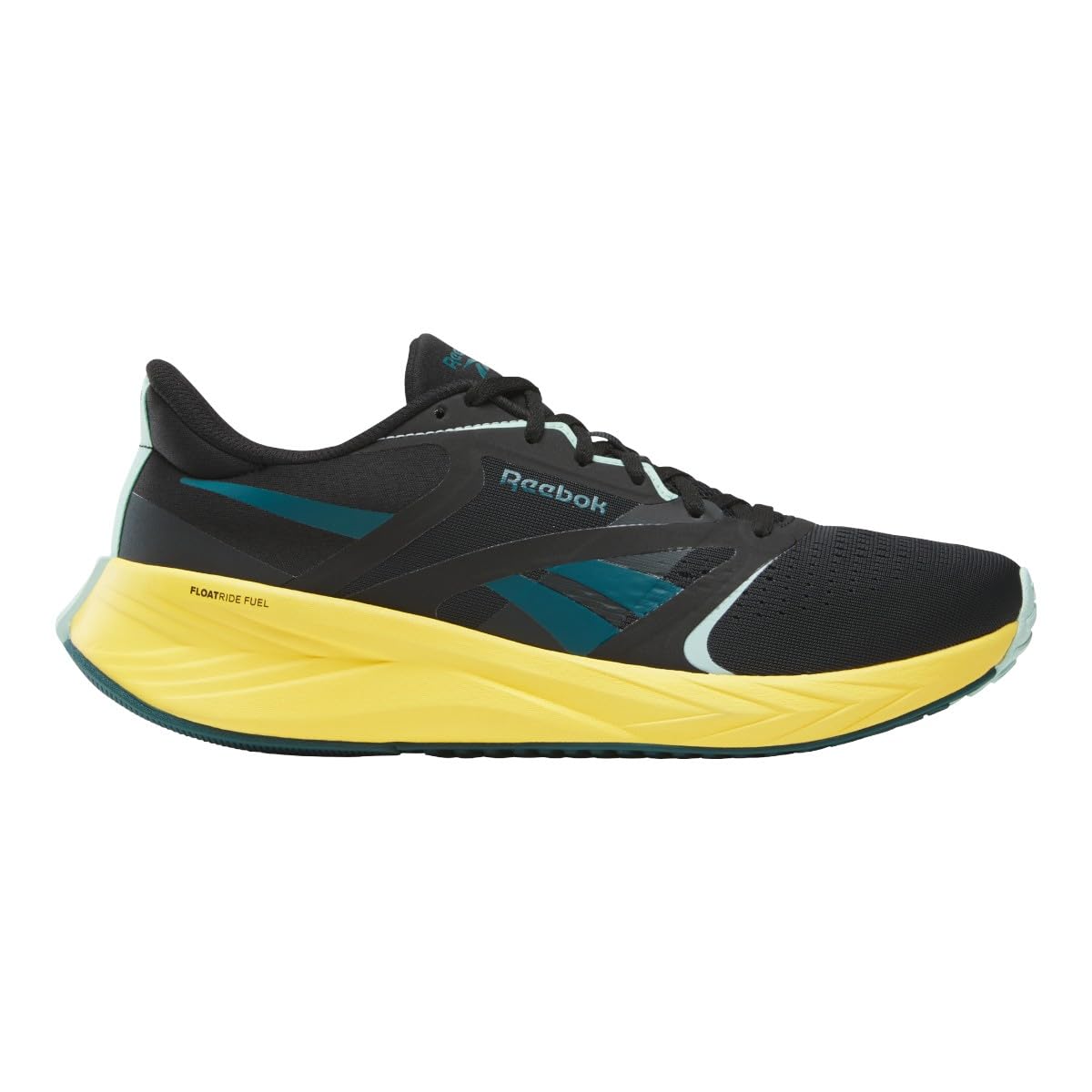 Reebok Unisex ENERGEN Tech Plus 2 Sneaker, Nero/Oro Haze/Glitch Aqua, 43 EU, Black Golden Haze Glitch Aqua, 43 EU