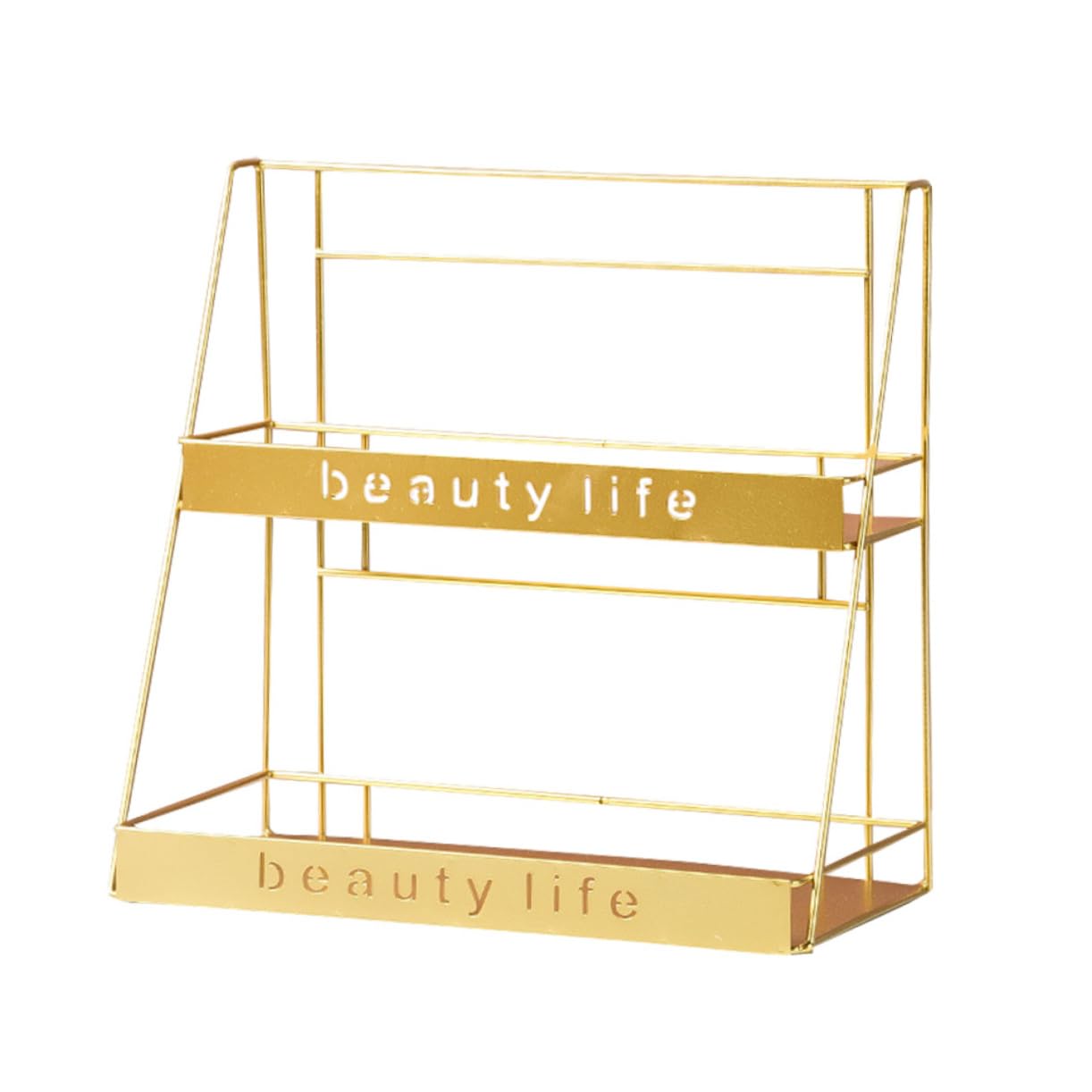Levemolo Double Iron Shelf for Bathroom Stylish Desktop Sundries Organizer Rack Space Saving Storage for Cosmetics Makeup and Beauty Products Versatile Home Decor Bezuty Life