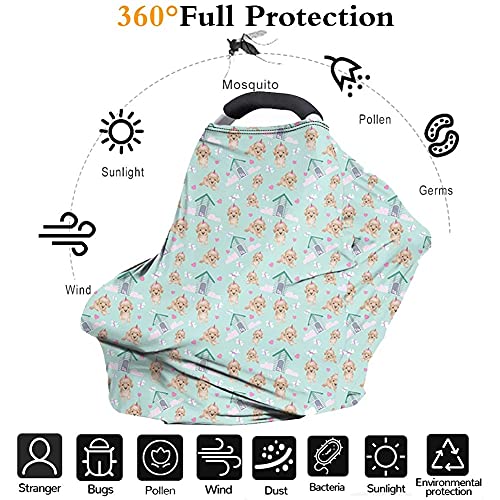 Image of Forchrinse Rooster Starry Bubble Earth Print Nursing Cover for Breastfeeding,Soft Stretchy Infant Car Seat Cover Carseat Canopy for Babies Girls Boys