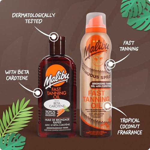 Malibu Sun Bräunungsöl, wasserfest, mit Beta-Carotin und tropischem Kokosnuss-Duft, 100 ml – Ansicht 3