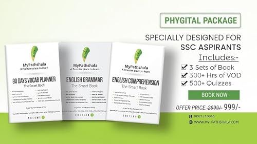 English (Grammar + Comprehension + Vocab ) Combo of 3 Smart Book(Video Book) Set for SSC( CGL,CPO,CHSL,STENO) Aspirants