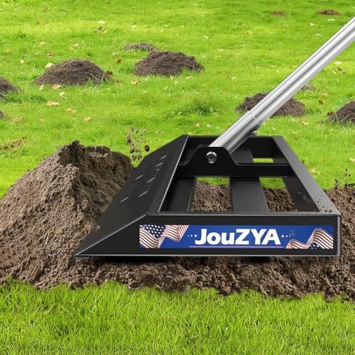 JouZYA Lawn Leveling Rake 30'x10', Lawn Leveler with Stainless Steel, Yard Leveling Rake Stainless...