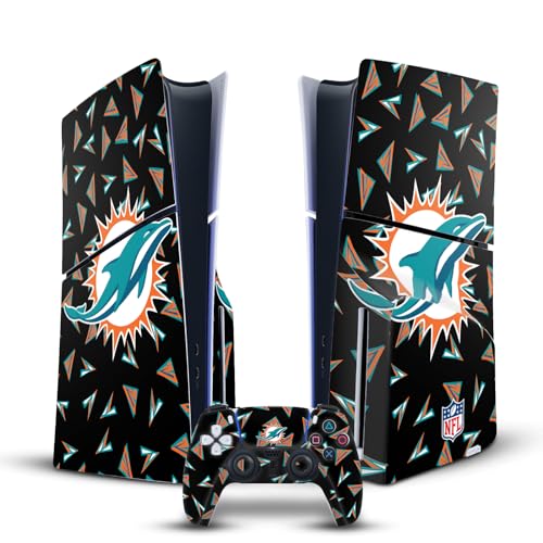 Vinyle autocollant de jeu Miami Dolphins PS5 Slim Head Case Designs pour console et manette