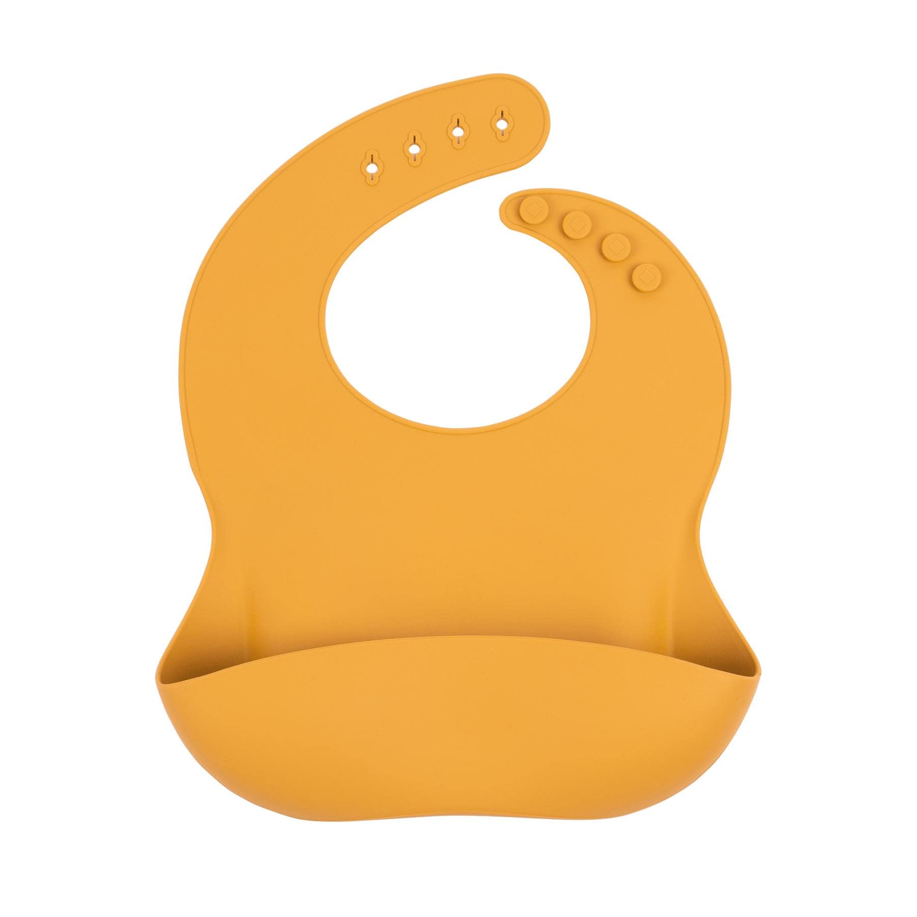 Tiny Dining Baby Bib - Ochre - Silicone Baby Weaning Bib Food Catcher Waterproof Toddler Bibs for Babies, Toddlers & Kids