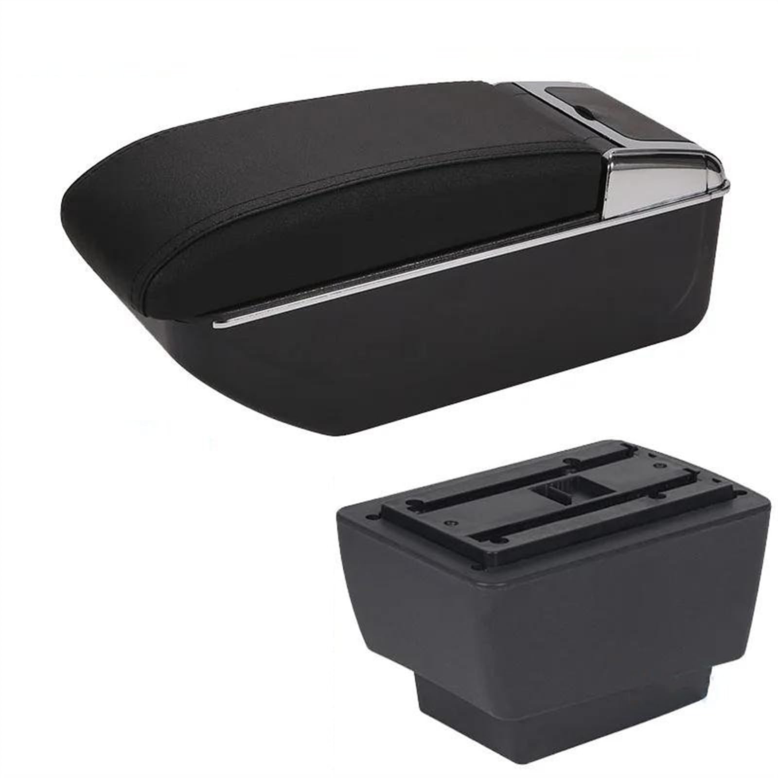 NOHEEU Center Console Armrest Storage Box For Fabia 3 III Combi 2015-2021 Car Interior Parts Modification Accessories(D2 Black black No USB)