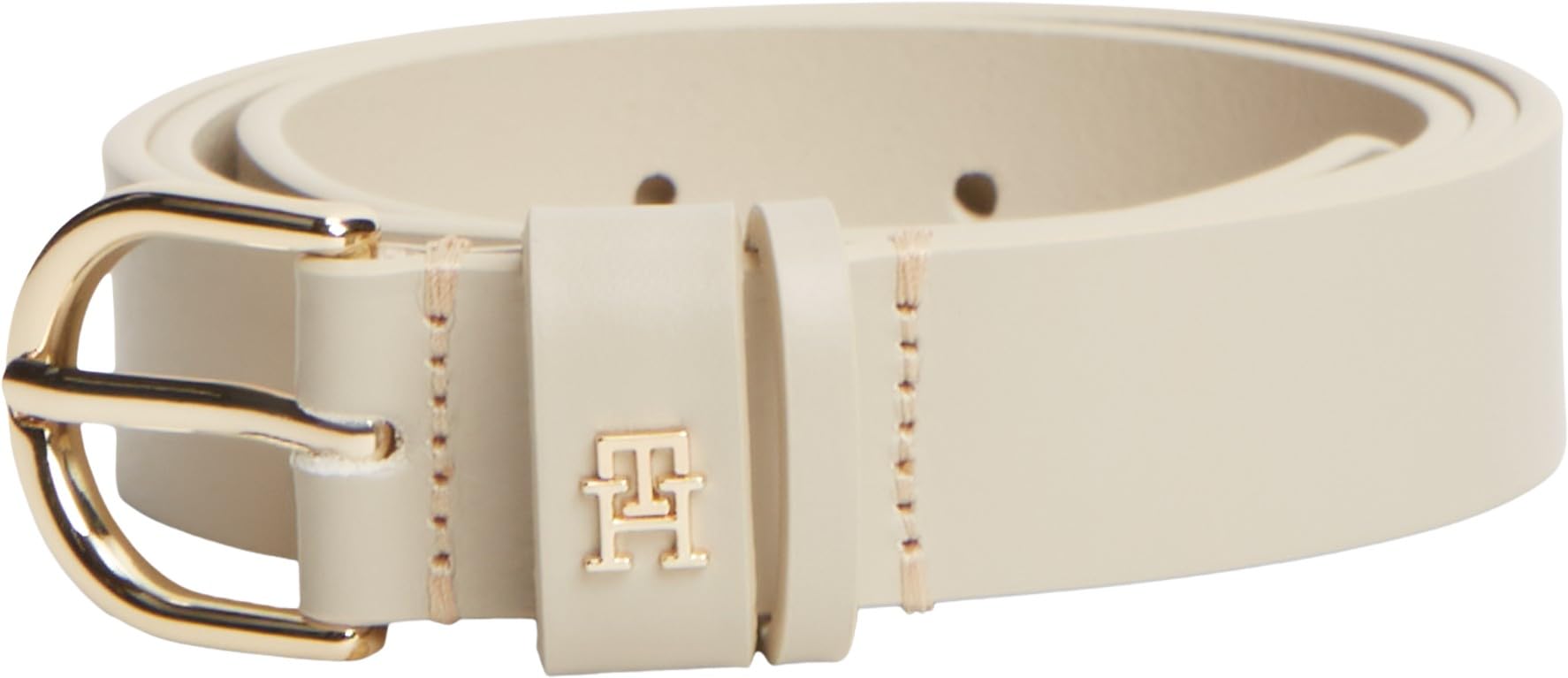 Tommy Hilfiger Women’s 2.5 cm Essential Effortless Leather Belt, Beige (Sugarcane), 37.4 inches