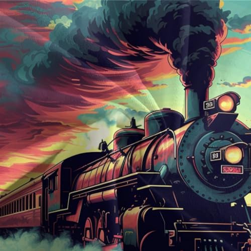 Housse de couette Le Train à Vapeur 3D en microfibre 200x200 cm avec taies d'oreiller - 7